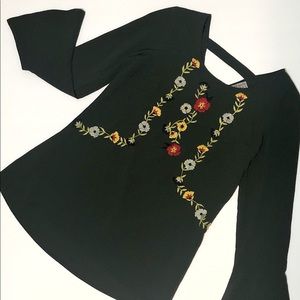 Forest Green Flower Top